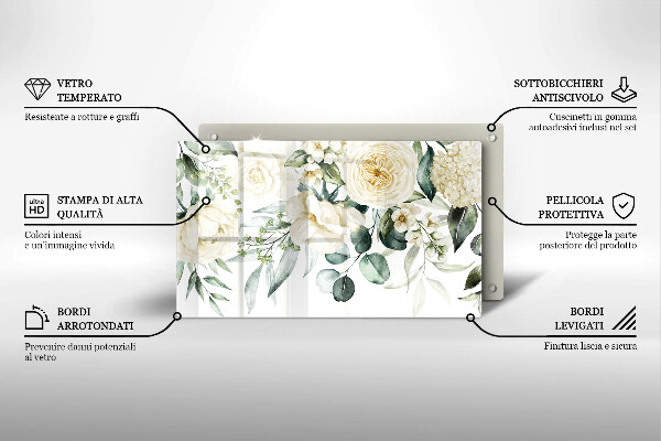 Chopping board Watercolor flowers