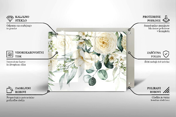 Chopping board Watercolor flowers