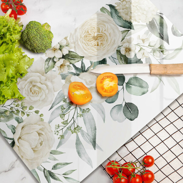 Chopping board Watercolor flowers