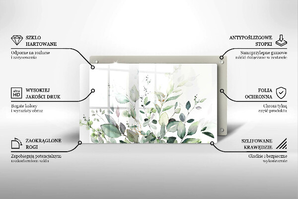 Chopping board Watercolor plants