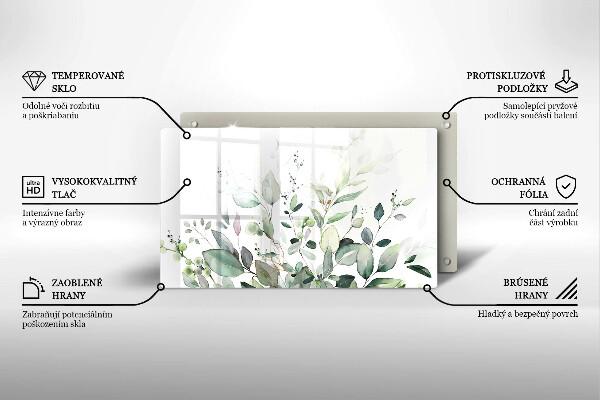 Chopping board Watercolor plants