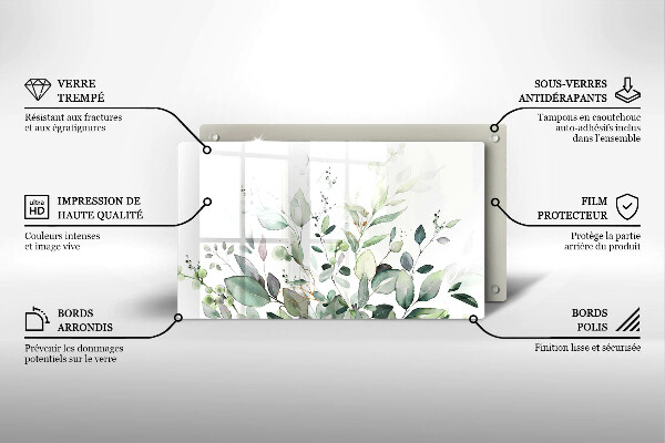 Chopping board Watercolor plants