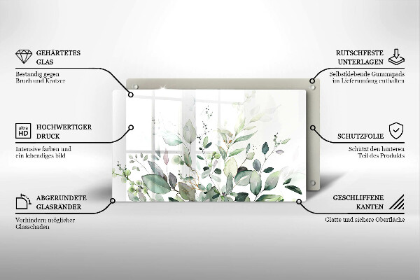 Chopping board Watercolor plants