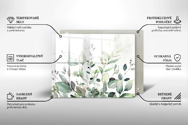 Chopping board Watercolor plants