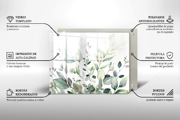 Chopping board Watercolor plants