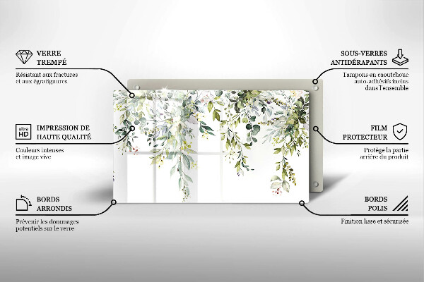 Chopping board Decorative leaves and flowers