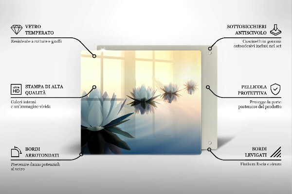 Kitchen worktop protector Lilie flowers on the water