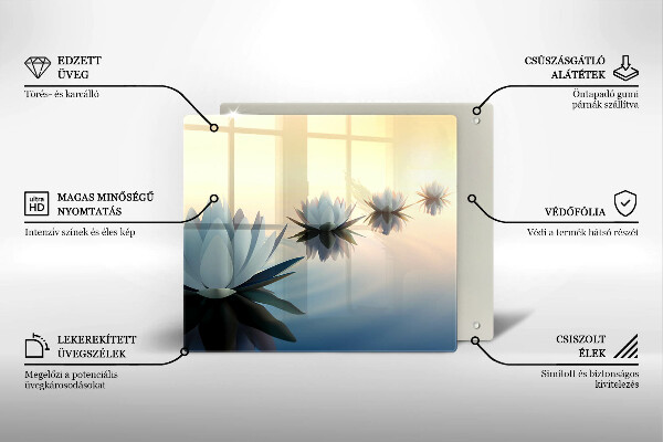 Kitchen worktop protector Lilie flowers on the water