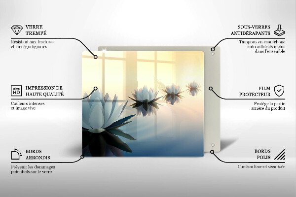 Kitchen worktop protector Lilie flowers on the water