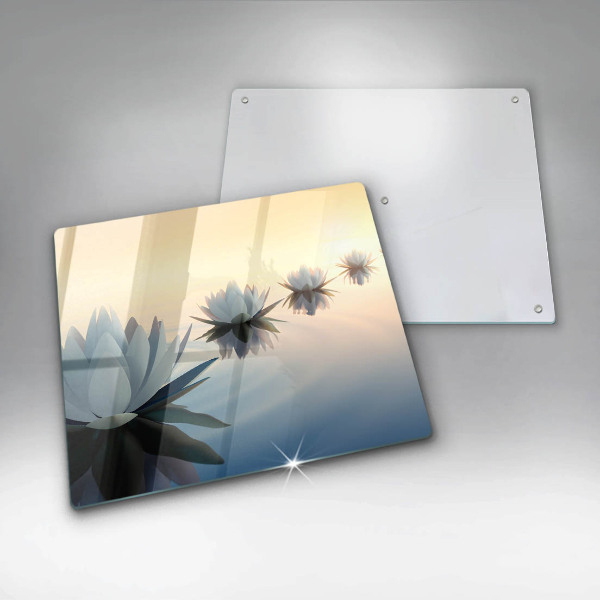 Kitchen worktop protector Lilie flowers on the water