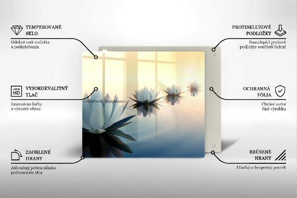 Kitchen worktop protector Lilie flowers on the water