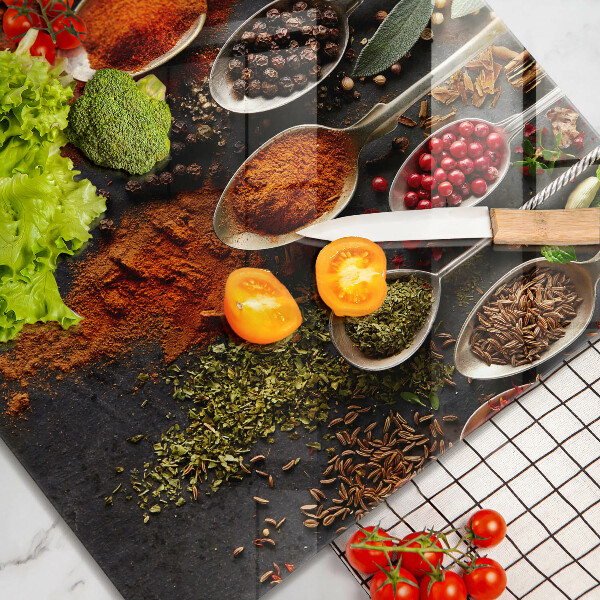 Kitchen worktop protector Spoons with spices