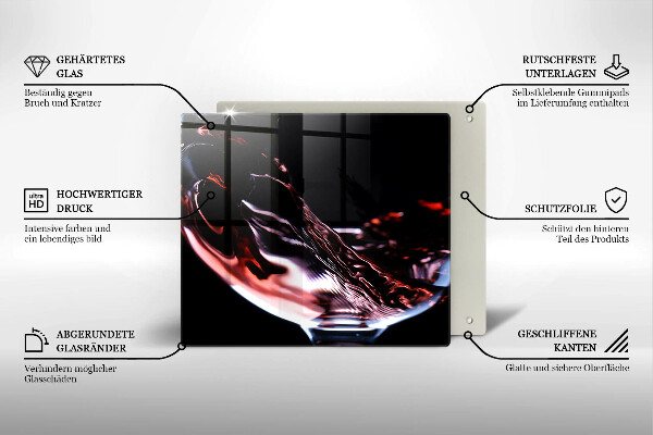 Kitchen worktop protector A glass of red wine