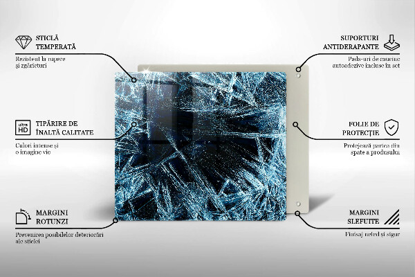 Chopping board glass Sharp ice structure