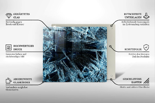 Chopping board glass Sharp ice structure