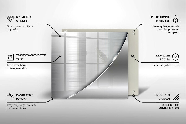 Chopping board glass Metal shapes