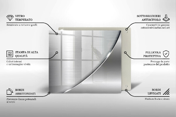 Chopping board glass Metal shapes