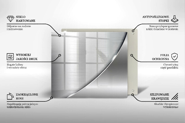 Chopping board glass Metal shapes