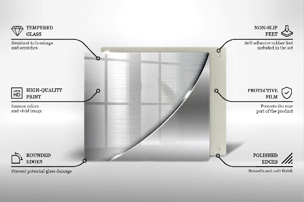 Chopping board glass Metal shapes