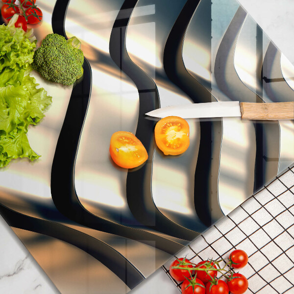 Chopping board glass 3D metal shapes