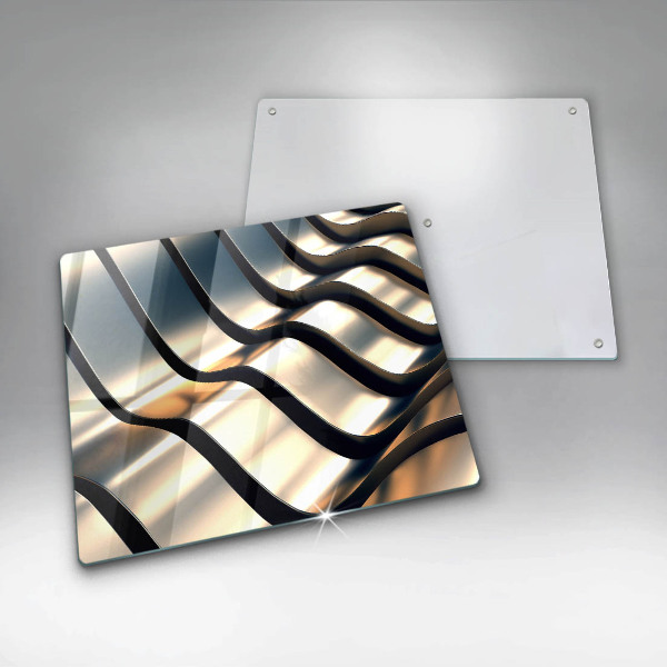 Chopping board glass 3D metal shapes