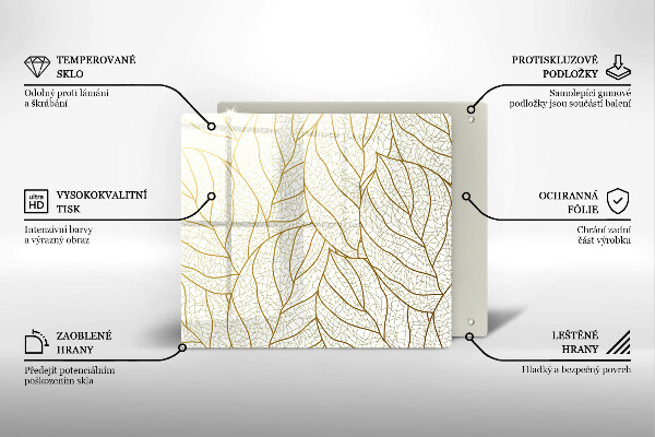 Kitchen worktop protector Line-art leaves pattern