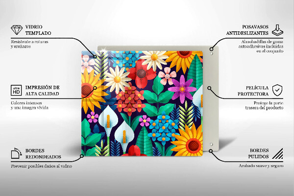 Kitchen worktop protector Illustration meadow flowers