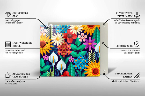 Kitchen worktop protector Illustration meadow flowers