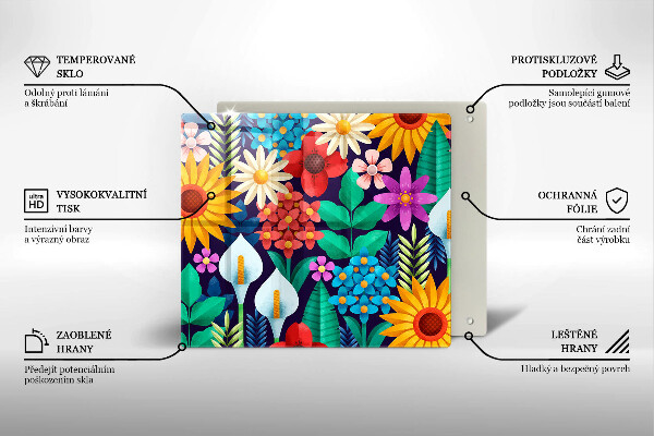 Kitchen worktop protector Illustration meadow flowers