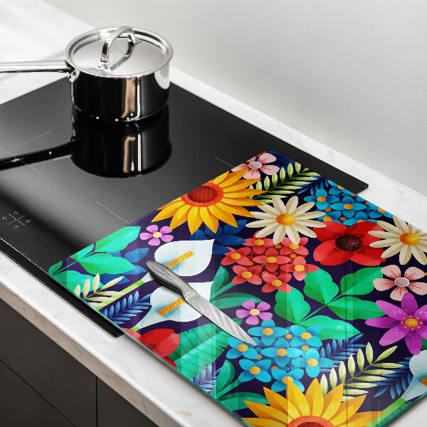 Kitchen worktop protector Illustration meadow flowers