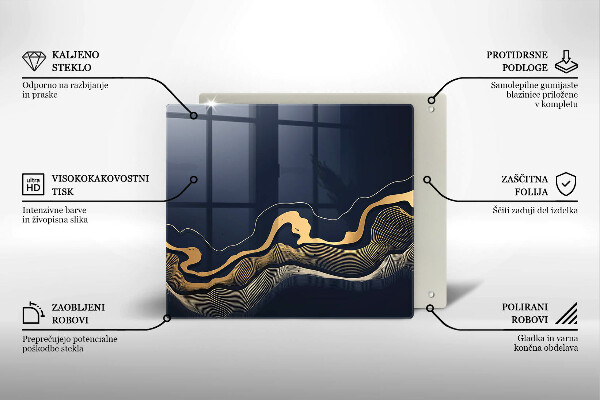 Kitchen worktop protector Abstraction golden lines