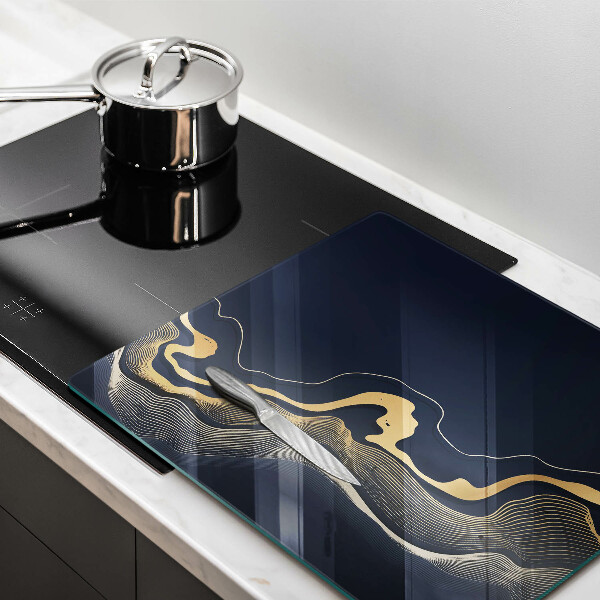 Kitchen worktop protector Abstraction golden lines
