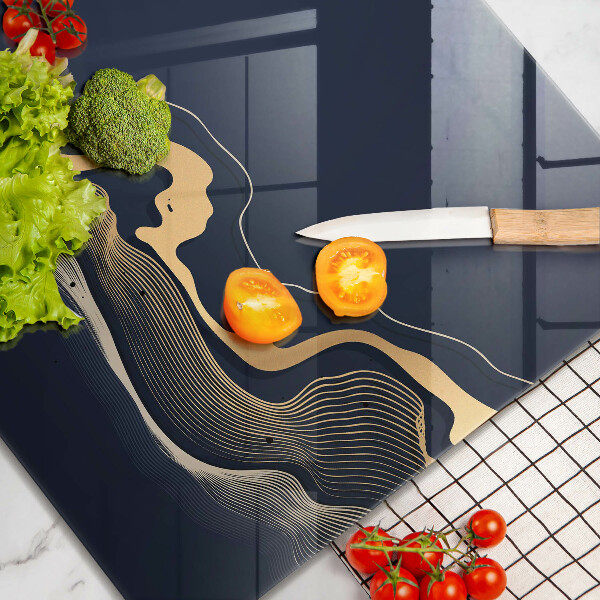 Kitchen worktop protector Abstraction golden lines