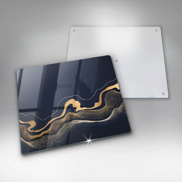 Kitchen worktop protector Abstraction golden lines