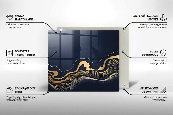 Kitchen worktop protector Abstraction golden lines