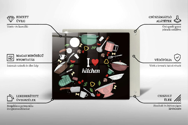 Kitchen worktop protector Illustration I Love Kitchen