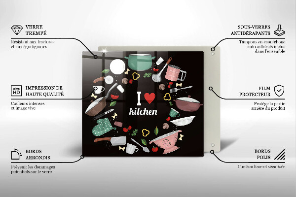 Kitchen worktop protector Illustration I Love Kitchen