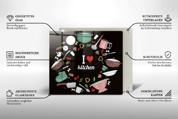 Kitchen worktop protector Illustration I Love Kitchen