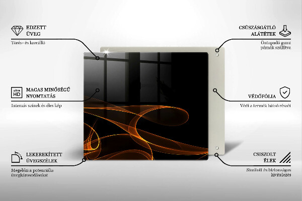 Glass worktop saver Abstract lines
