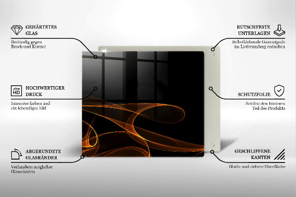 Glass worktop saver Abstract lines