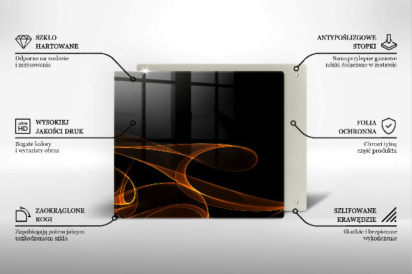 Glass worktop saver Abstract lines