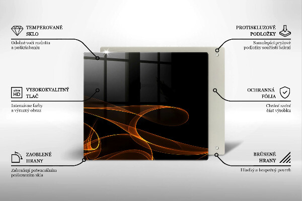 Glass worktop saver Abstract lines