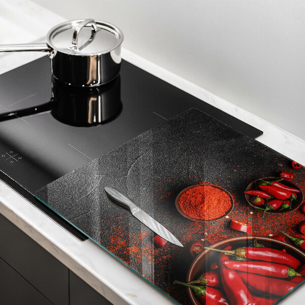 Glass worktop saver Red chili peppers