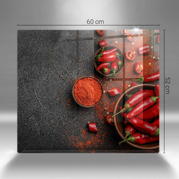 Glass worktop saver Red chili peppers