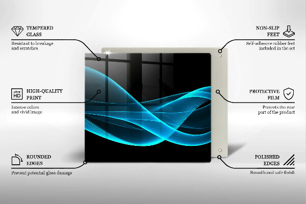 Glass worktop saver Blue abstraction