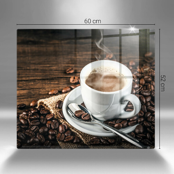 Glass worktop saver Cup and coffee beans