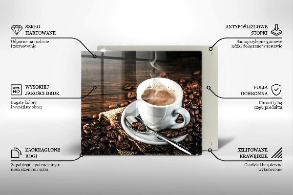 Glass worktop saver Cup and coffee beans