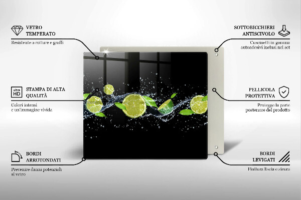 Kitchen worktop protector Lime mint water