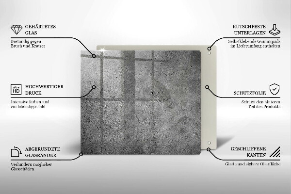 Glass worktop saver Concrete stone texture