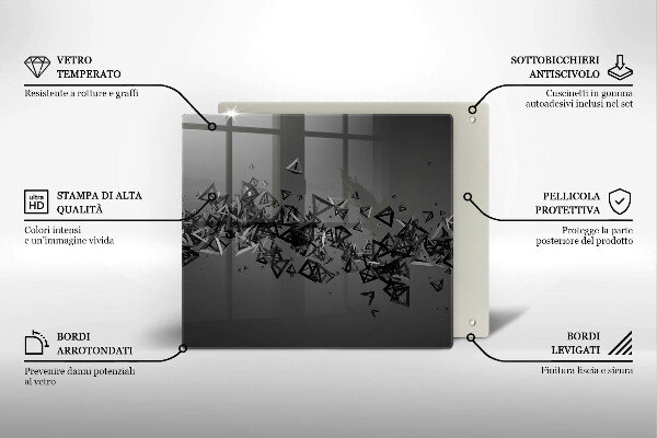 Kitchen worktop protector Abstraction 3D shapes